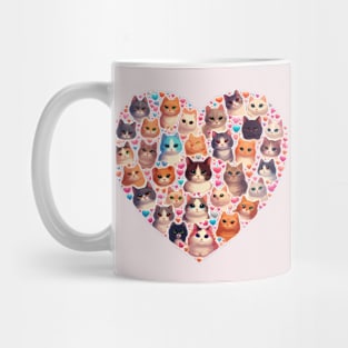 funny cats heart love cut cat Mug